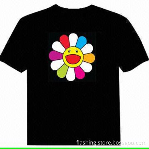 Hot selling sound-activated EL panel T-shirt